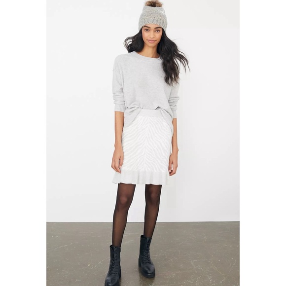 Anthropologie Dolan Left Coast Zebra Ruffled Knit Mini Skirt NWT SZ 1X - Picture 6 of 15